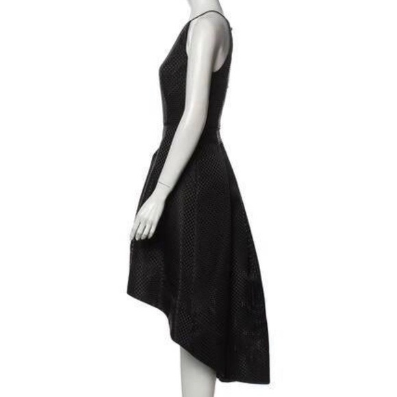 Aidan Mattox•Basket Weave Print•Black•Hi-Lo•Dress - Picture 3 of 11